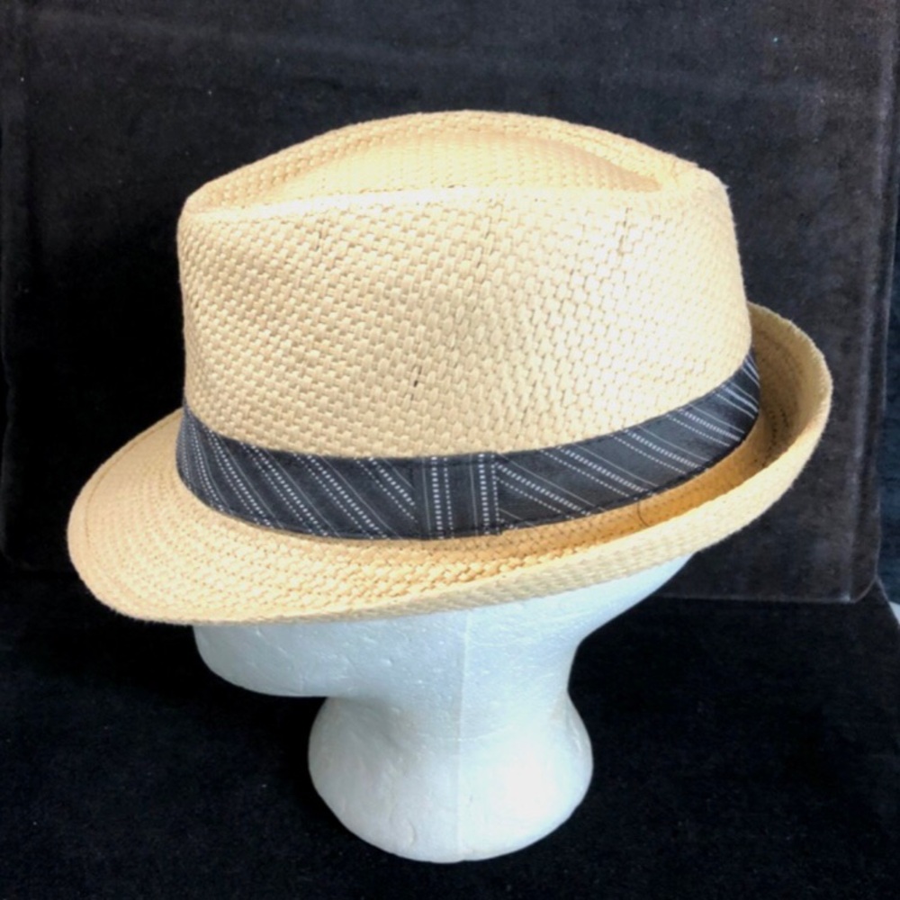 DPC DORFMAN PACIFIC CO Hat sz M Fedora Trilby Woven Paper Straw Natural Color - Picture 4 of 8
